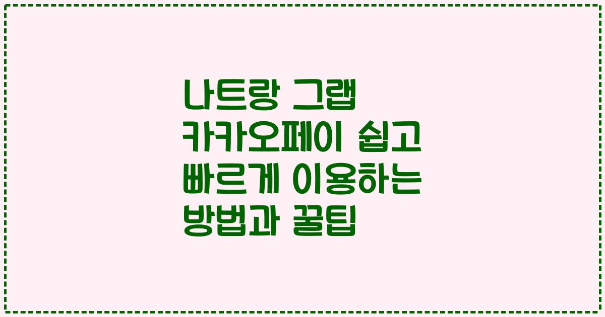 나트랑 그랩 카카오페이 쉽고 빠르게 이용하는 방법과 꿀팁